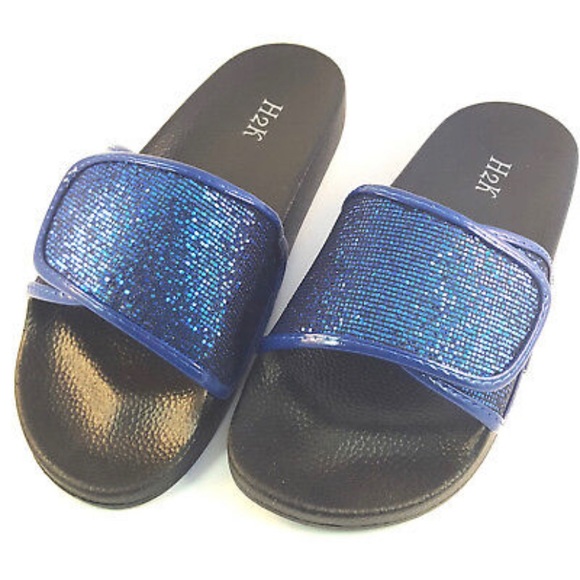 H2k Anna Royal Blue Glitter Slippers - Picture 2 of 3